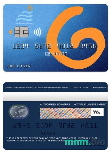 Cabo Verde Rede Vinti bank przykład karty visa w formacie PSD